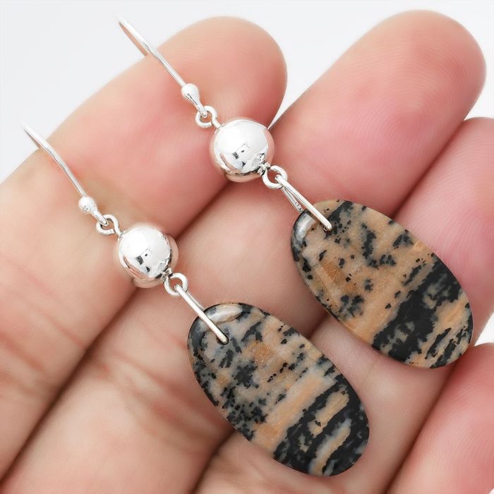 Russian Honey Dendrite Opal Earrings SDE86536 E-1031, 12x23 mm