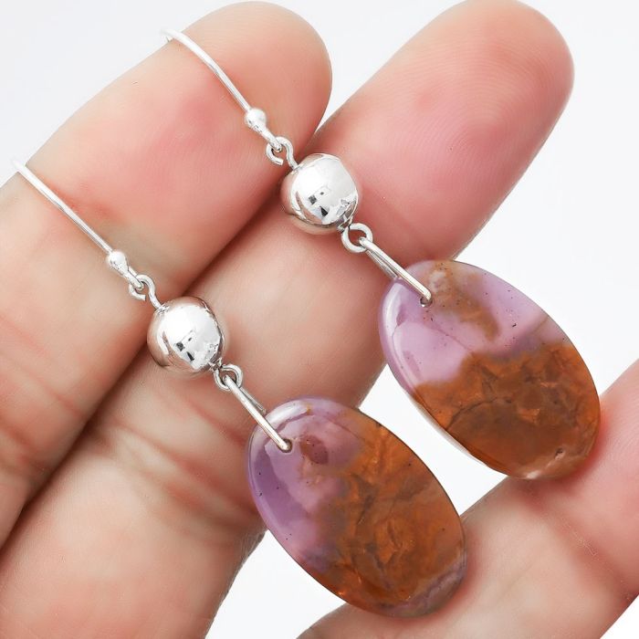 Amethyst Sage Agate Earrings SDE86537 E-1031, 14x23 mm