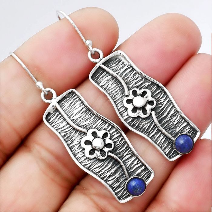 Lapis Lazuli Earrings SDE86567 E-1179, 4x4 mm