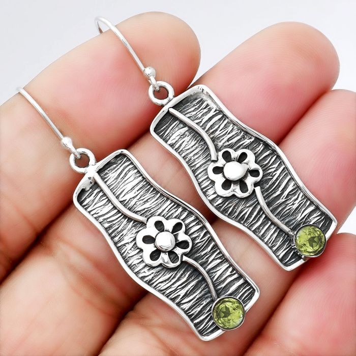 Peridot Earrings SDE86574 E-1179, 4x4 mm