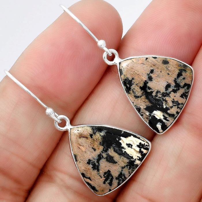 Russian Honey Dendrite Opal Earrings SDE86602 E-1001, 15x17 mm