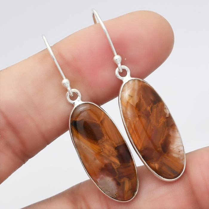 Pietersite Earrings SDE86619 E-1001, 10x24 mm