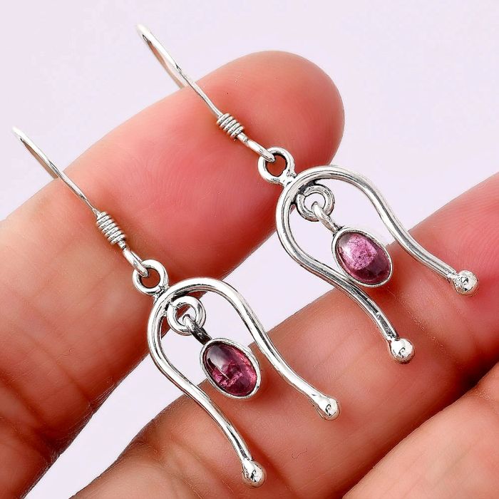 Natural Multi Tourmaline Earrings SDE86699 E-1041, 4x6 mm