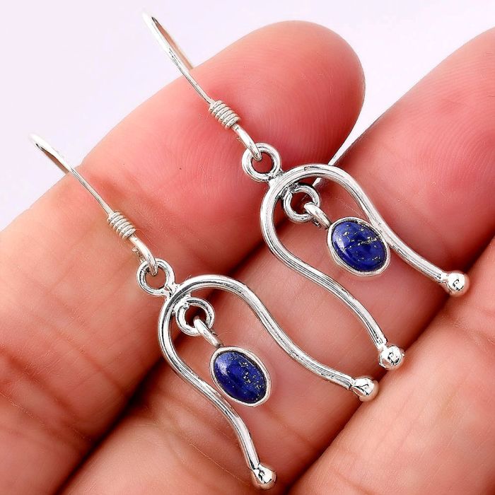 Lapis Lazuli Earrings SDE86703 E-1041, 4x6 mm