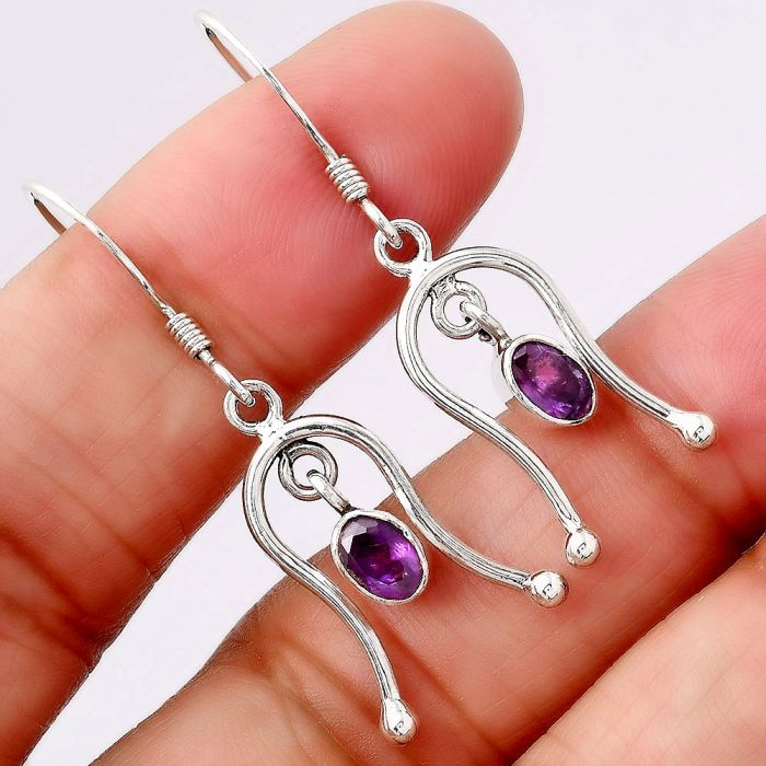 Amethyst Earrings SDE86731 E-1041, 4x6 mm