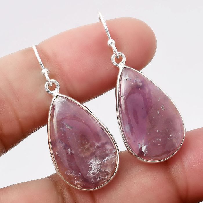 Amethyst Sage Agate Earrings SDE86765 E-1001, 15x23 mm