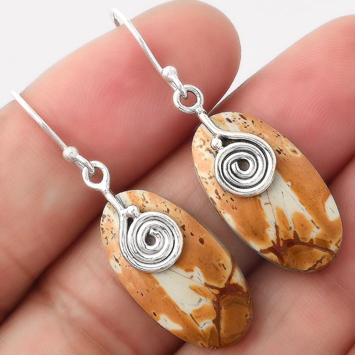 Maligano Jasper Earrings SDE86801 E-1137, 12x22 mm