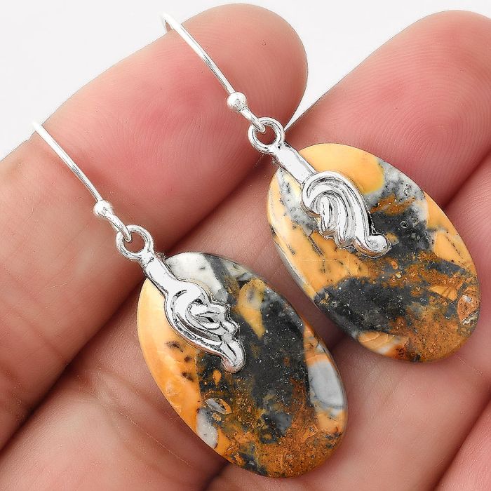 Maligano Jasper Earrings SDE86844 E-1137, 15x24 mm