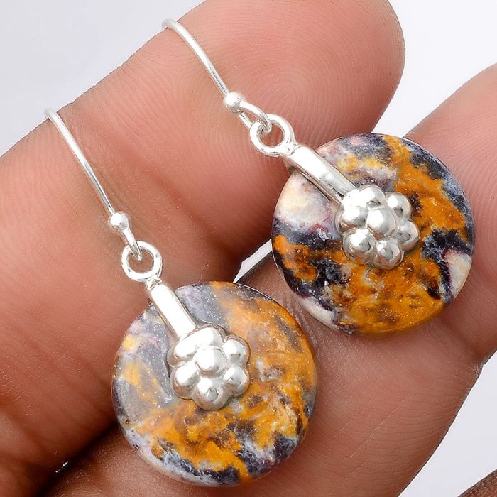 Indian Blanket Jasper Earrings SDE86911 E-1137, 17x17 mm