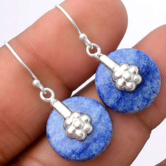 Dumortierite Quartz Earrings SDE86919 E-1137, 16x16 mm