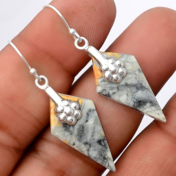 Maligano Jasper Earrings SDE86921 E-1137, 14x27 mm