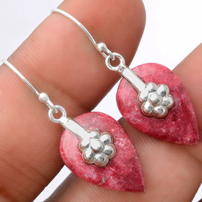 Pink Thulite Earrings SDE86934 E-1137, 13x19 mm