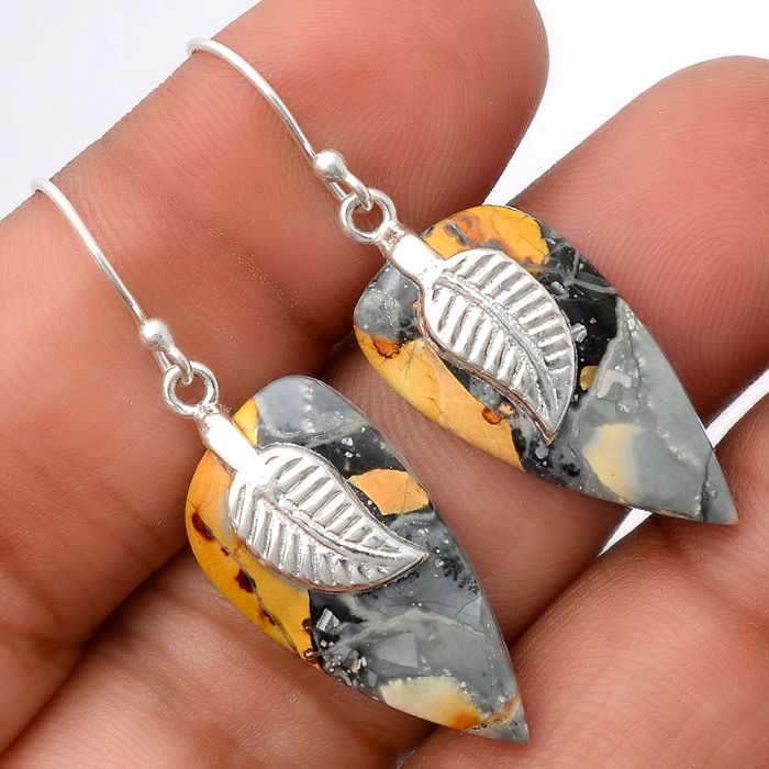 Maligano Jasper Earrings SDE86952 E-1137, 13x26 mm