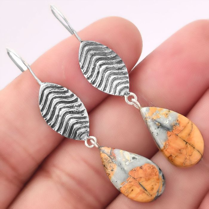 Maligano Jasper Earrings SDE87036 E-1203, 10x17 mm