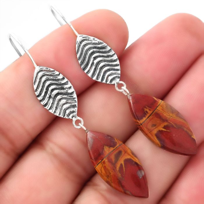 Noreena Jasper Earrings SDE87054 E-1203, 10x22 mm