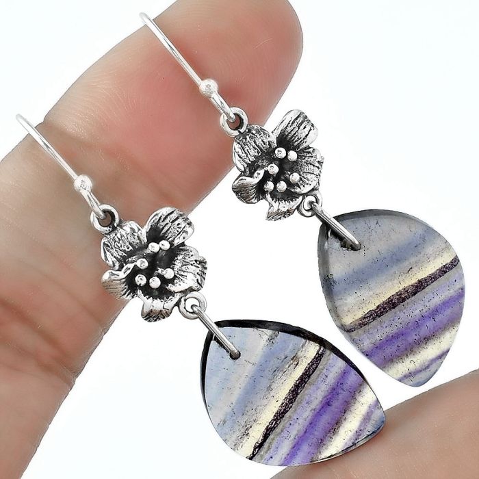 Multi Fluorite Earrings SDE87163 E-1237, 14x22 mm