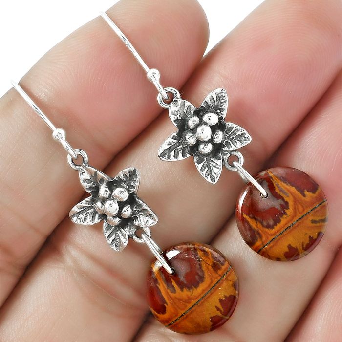 Noreena Jasper Earrings SDE87245 E-1237, 13x13 mm