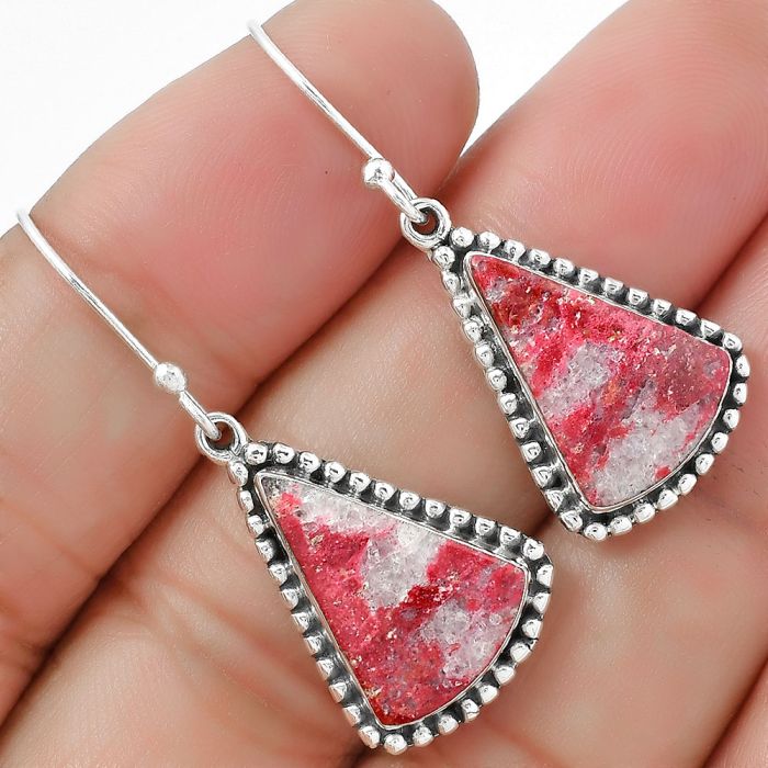 Pink Thulite Earrings SDE87396 E-1229, 12x17 mm