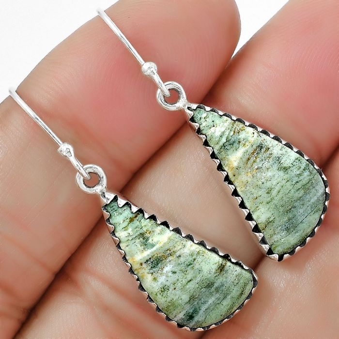 Larsonite Jasper Earrings SDE87480 E-1113, 10x20 mm