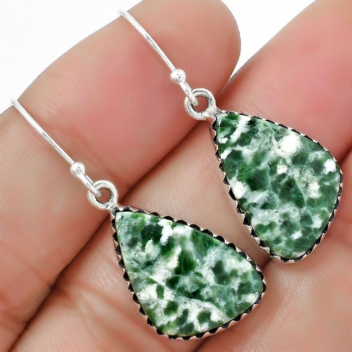 Dioptase Earrings SDE87495 E-1113, 13x19 mm