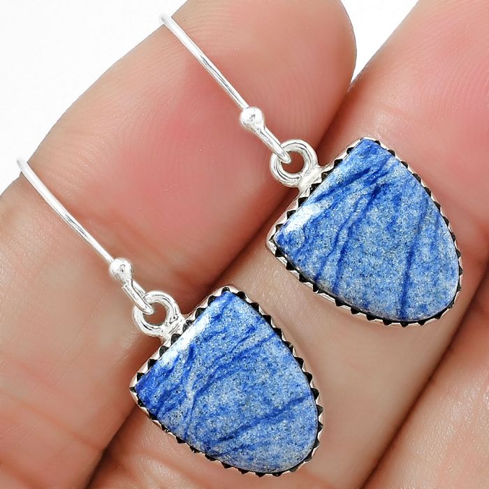 Dumortierite Quartz Earrings SDE87504 E-1113, 11x13 mm