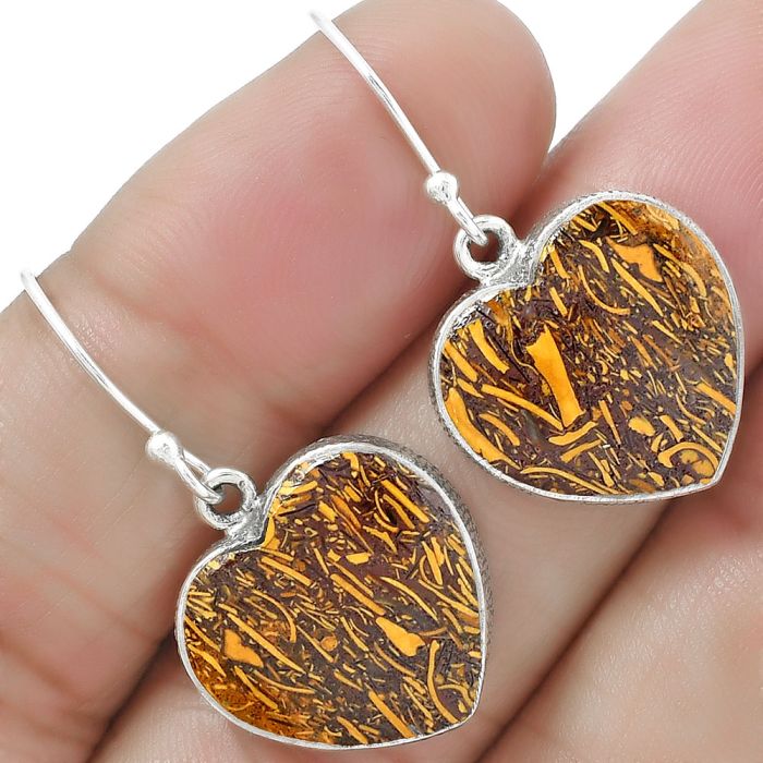 Coquina Fossil Jasper Earrings SDE87627 E-1022, 16x17 mm