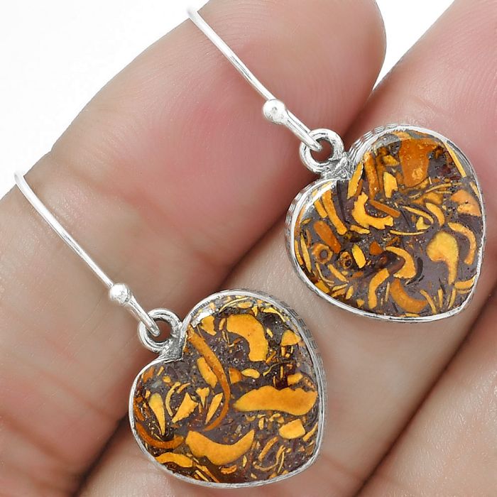 Coquina Fossil Jasper Earrings SDE87637 E-1022, 15x15 mm