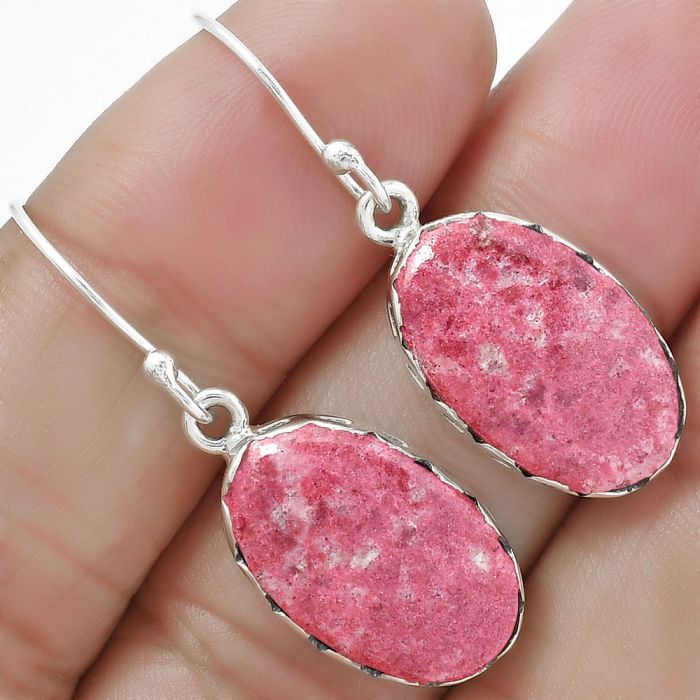 Pink Thulite Earrings SDE87663 E-1113, 11x18 mm