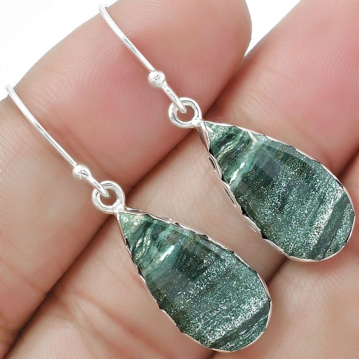 Larsonite Jasper Earrings SDE87664 E-1113, 9x19 mm