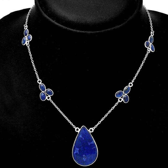 Natural Lapis Lazuli - Afghanistan Necklace SDN1597 N-1004, 18x29 mm