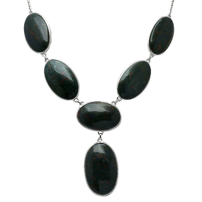 Blood Stone Necklace SDN1866 N-1013, 20x32 mm