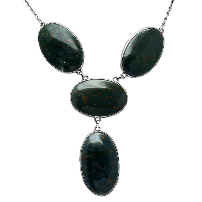 Blood Stone Necklace SDN1881 N-1013, 19x32 mm