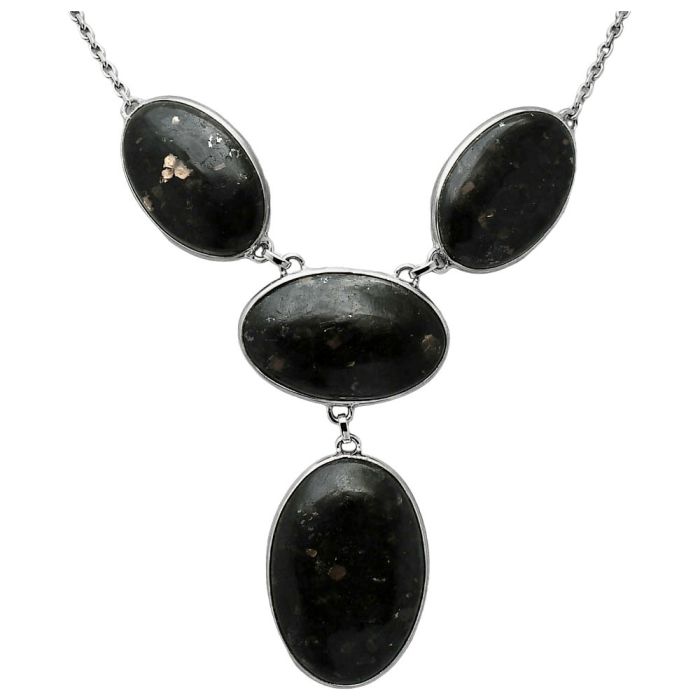 Nuummite Necklace SDN1882 N-1013, 20x30 mm