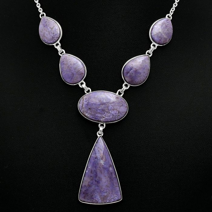 Lavender Jade Necklace SDN2011 N-1013, 22x34 mm