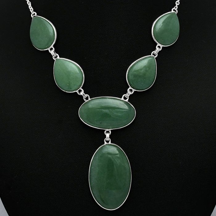 Green Aventurine Necklace SDN2014 N-1013, 22x34 mm