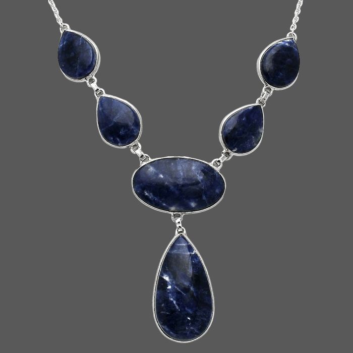 Sodalite Necklace SDN2016 N-1013, 18x33 mm