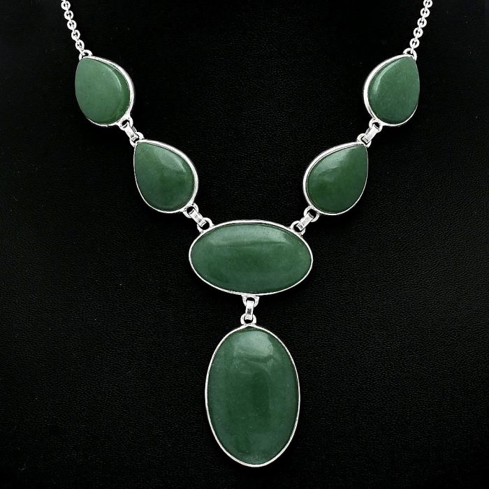 Green Aventurine Necklace SDN2021 N-1013, 20x30 mm