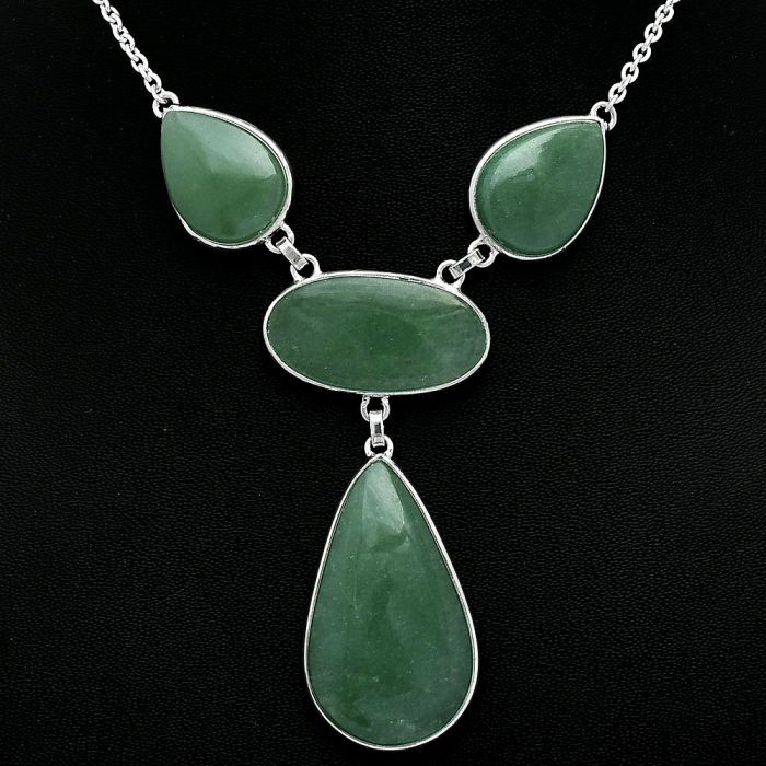 Green Aventurine Necklace SDN2024 N-1013, 20x34 mm