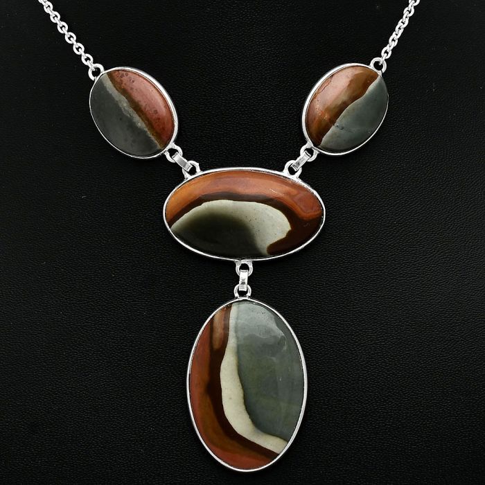 Polygram Jasper Necklace SDN2025 N-1013, 23x32 mm