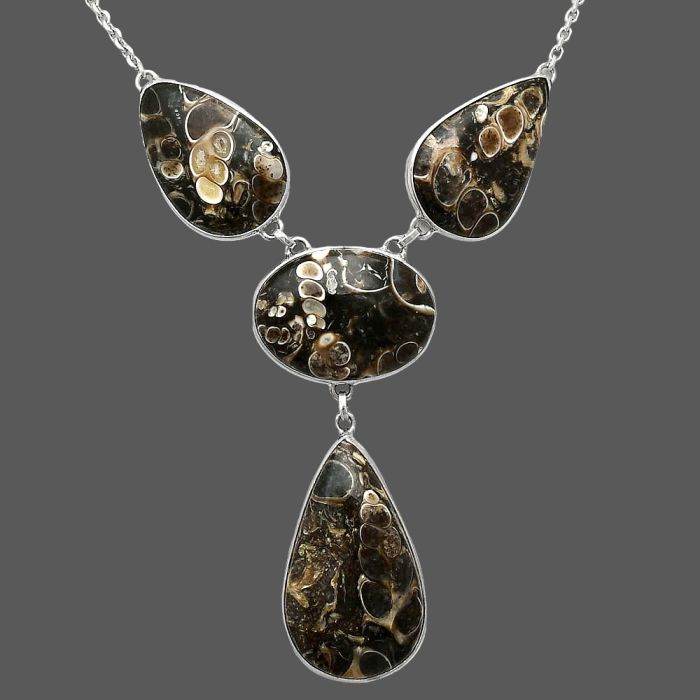 Turtella Jasper Necklace SDN2029 N-1013, 19x33 mm