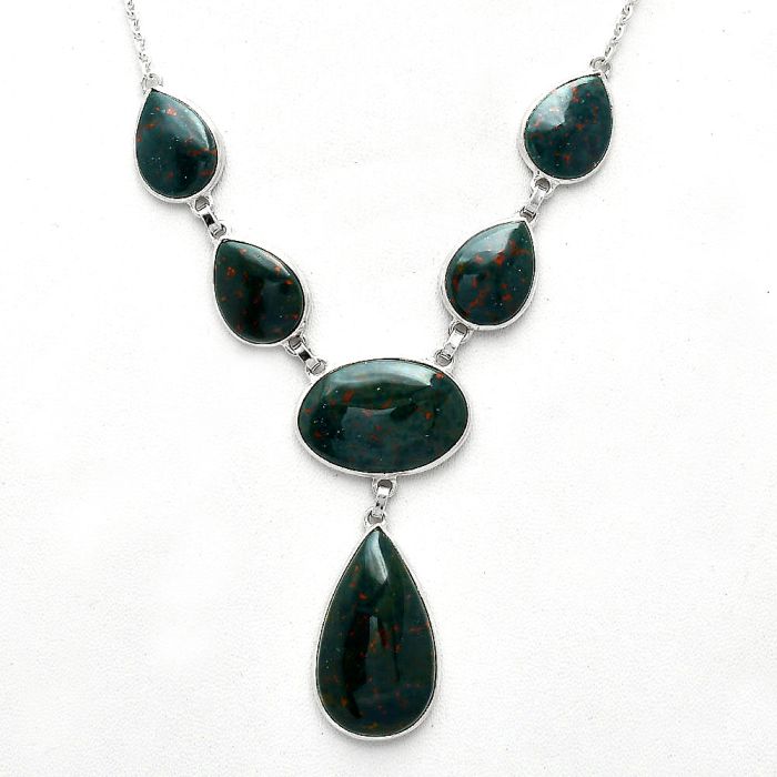 Blood Stone Necklace SDN2062 N-1013, 17x29 mm