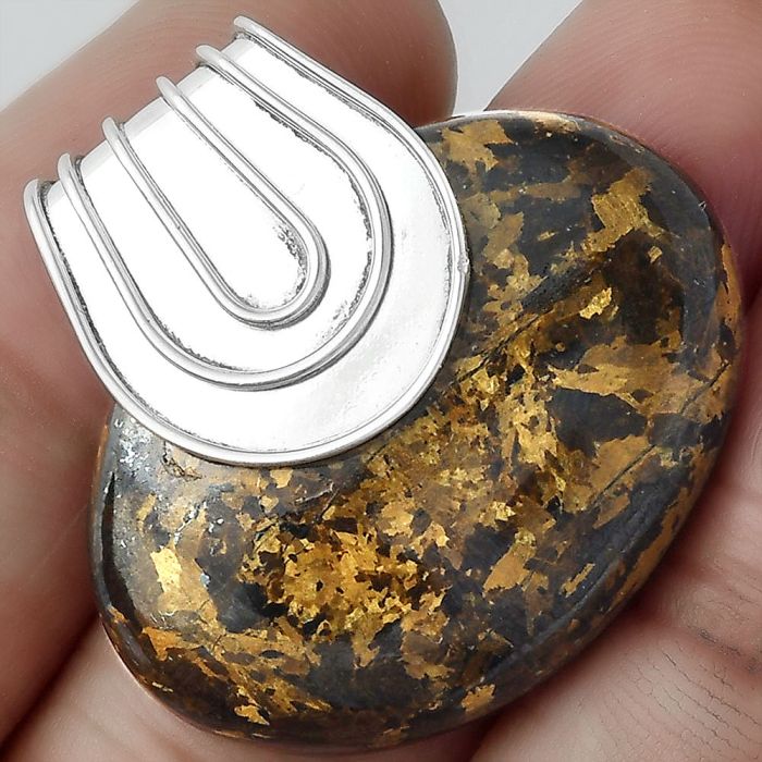 Natural Bronzite Pendant SDP100037 P-1584, 24x31 mm