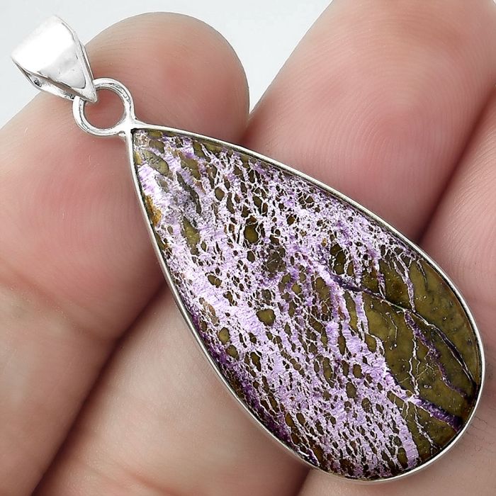 Natural Purpurite - South Africa Pendant SDP100114 P-1001, 17x33 mm