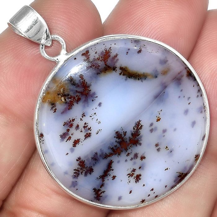 Natural Robinson Ranch Plume Agate Pendant SDP100212 P-1001, 30x30 mm