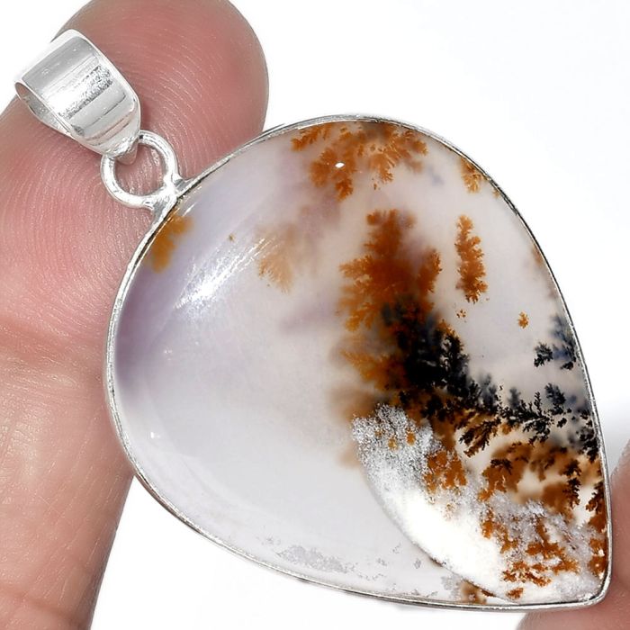 Natural Robinson Ranch Plume Agate Pendant SDP100235 P-1001, 27x34 mm