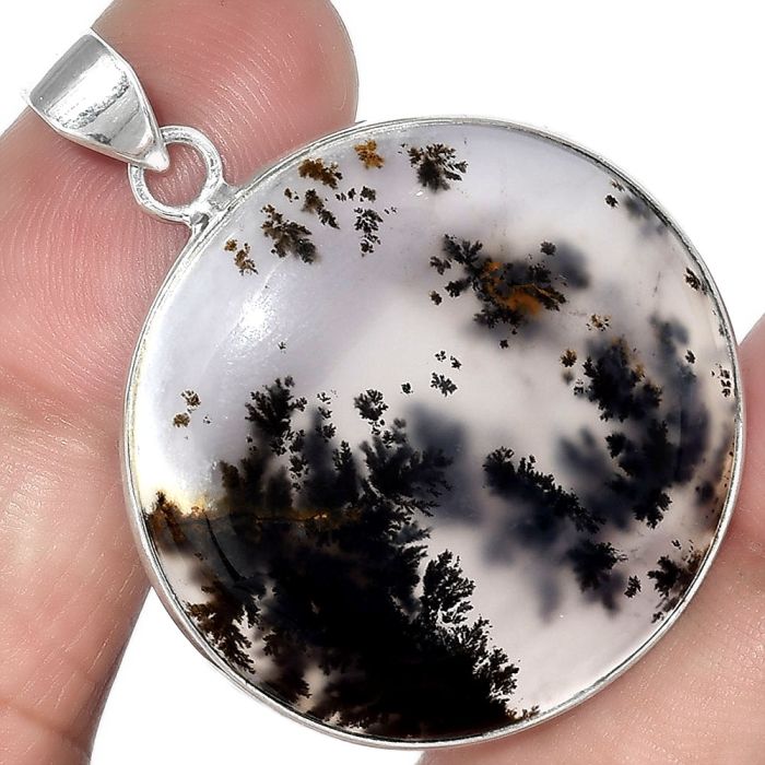 Natural Robinson Ranch Plume Agate Pendant SDP100237 P-1001, 30x30 mm