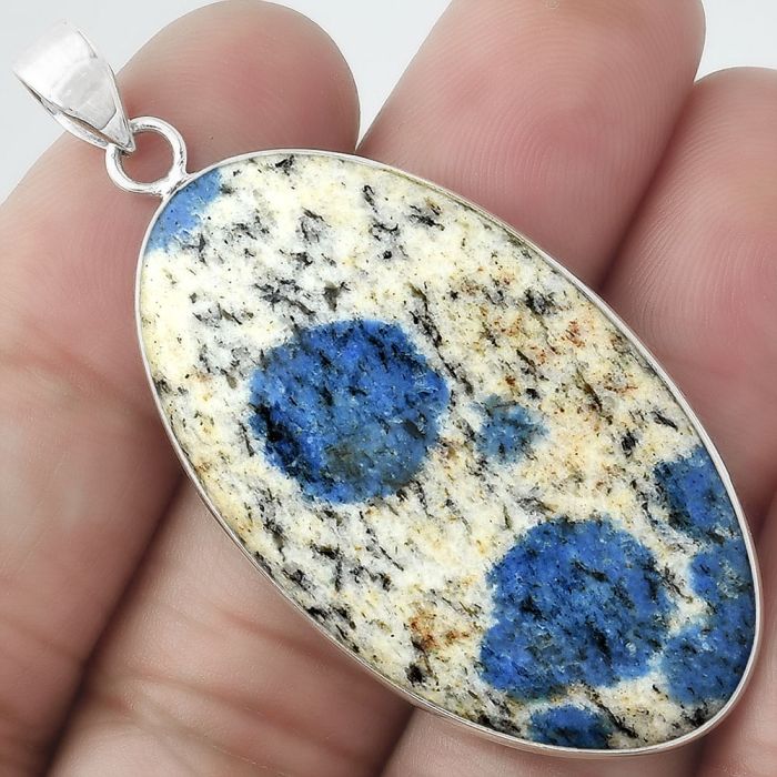 Natural K2 Blue - Azurite In Quartz Pendant SDP100319 P-1001, 23x42 mm