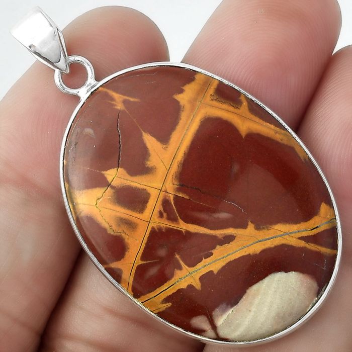 Natural Noreena Jasper Pendant SDP100528 P-1001, 26x35 mm