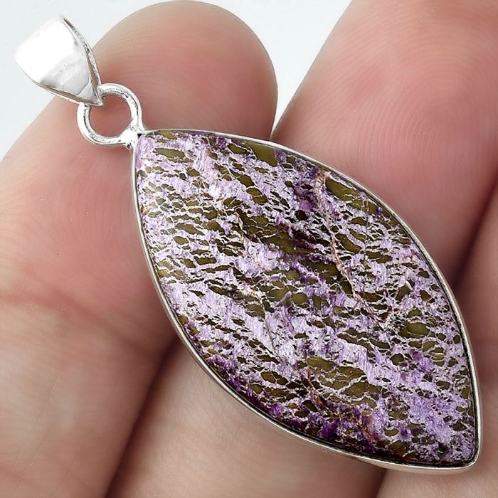 Natural Purpurite - South Africa Pendant SDP100542 P-1001, 17x32 mm