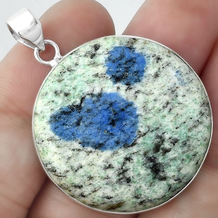 Natural K2 Blue - Azurite In Quartz Pendant SDP100547 P-1001, 31x31 mm